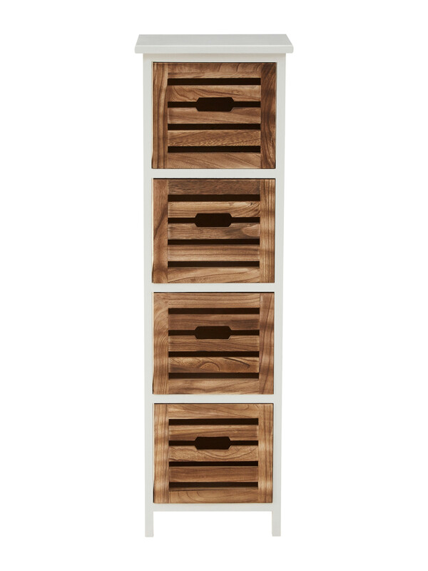 Storage Unit Portsmouth 4 Drawer White/Natural