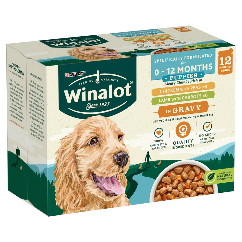 Puppy Food Pouches Mixed in Gravy 12x100g
