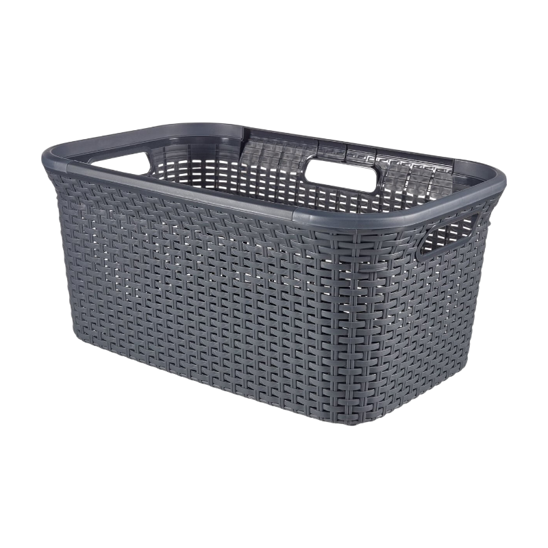 Curver Style wasmand - 45 liter - wasmand - antraciet - premium opbergoplossing, duurzaam kunststof, moderne huisorganisatie