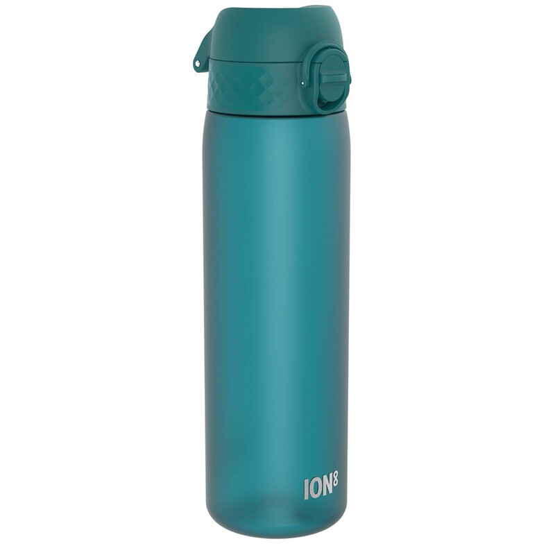 ION8 waterfles, 500 ml/18 oz, lekvrij, eenvoudig te openen, veilige vergrendeling, vaatwasserbestendig, BPA-vrij, hygiënische flip-dop, draaggreep, past in bekerhouders, eenvoudig te reinigen, CO₂-neutraal, Aqua