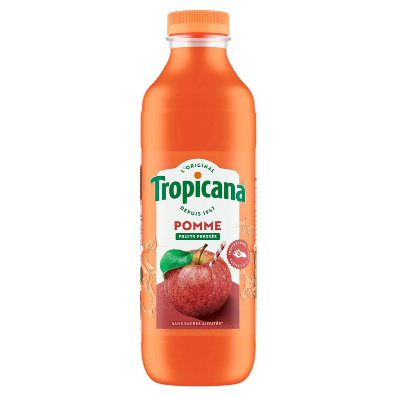 Jus De Pomme Pressée Pur Jus Tropicana La Bouteille De