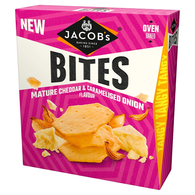 Bites Mature Cheddar & Onion Crackers 125g