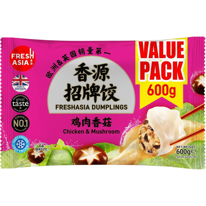 FRESHASIA kip- en champignonknoedels 600 g 【voordeelverpakking】