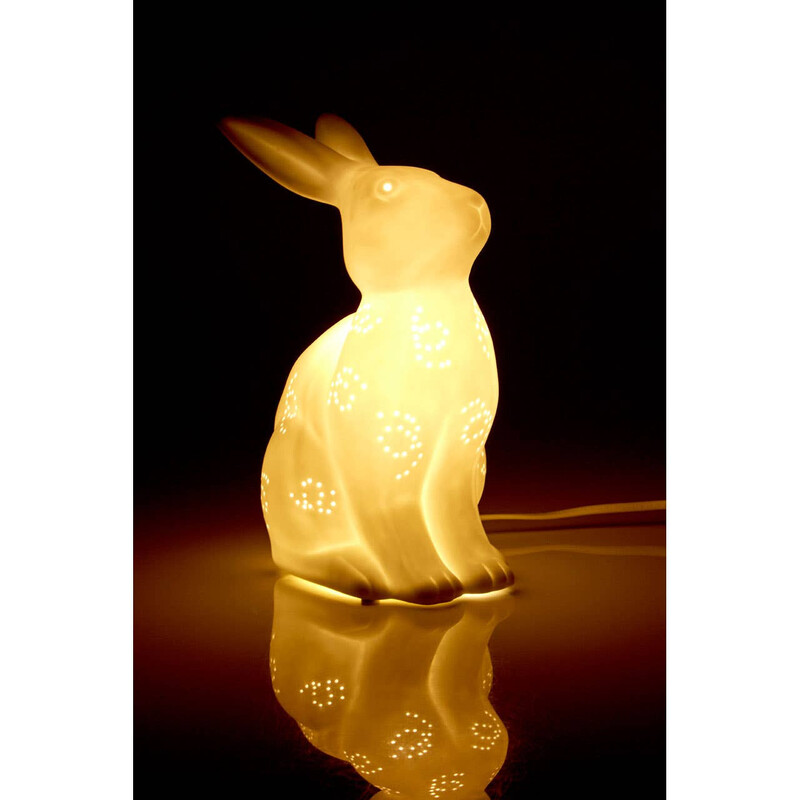 Night Light Ola Rabbit Ceramic White
