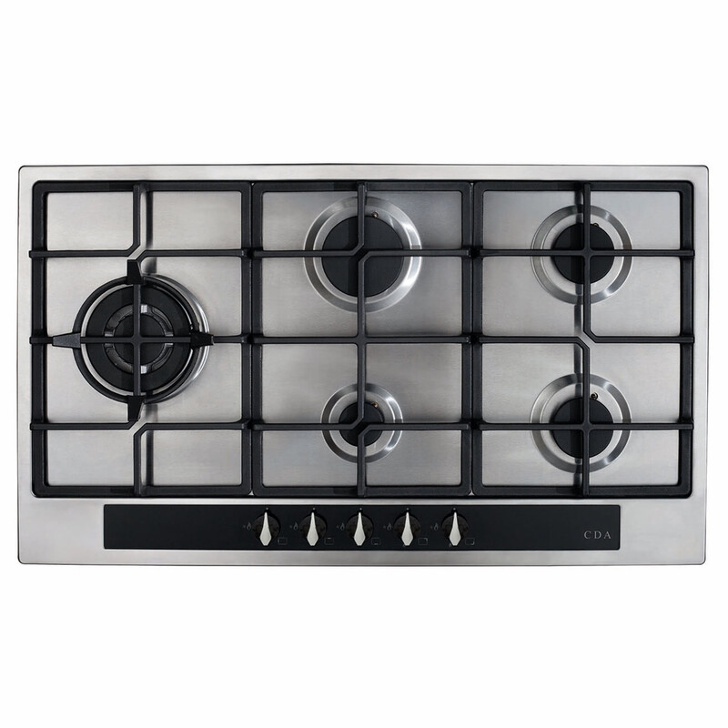 HG9351SS 90cm Five Burner Gas Hob, Stainless Steel