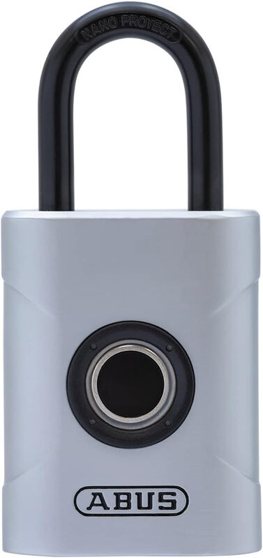 ABUS Touch 57/45 Fingerabdruck-Vorhängeschloss, biometrisches Schloss ohne Schlüssel, wetterbeständig, IP66 & IP68, Legierter Stahl, 45 mm, Silber, für Zuhause, Büro, Fitnessstudio & Garten