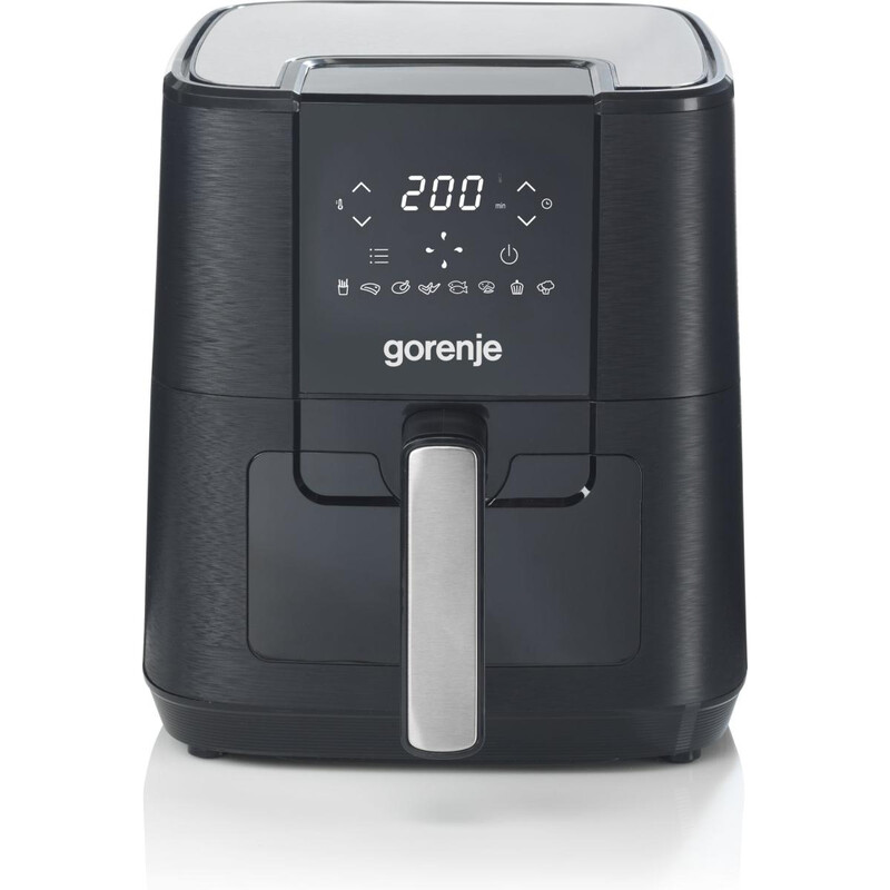 Gorenje AF1350DWB Heißluftfritteuse, 1.350 Watt, 5,4 Liter Korb mit Sichtfenster, 8 Automatikprogramme, Antihaftbeschichtung, LED-Display, …