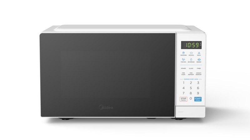 Midea SDA Microwave 20L 700W Solo Inverter Digital Control White 57dB Quiet Compact Kitchen Appliance 245mm Turntable