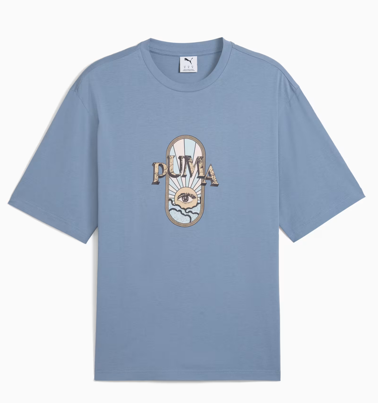 Puma Graphic Fest Boxy Tee - Cool Blue
