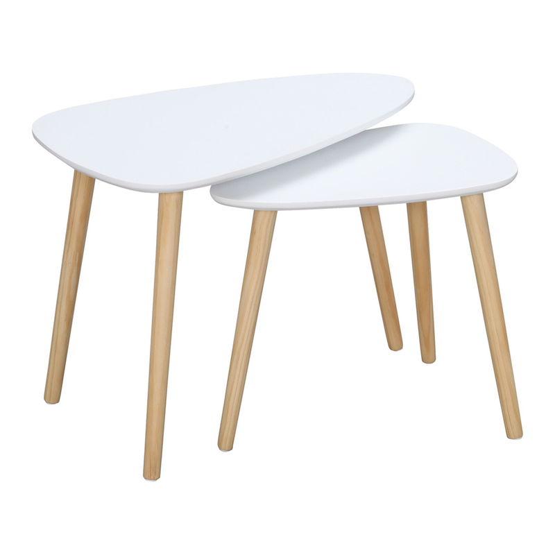 Side Tables Nesting Scandi White/Oak Effect