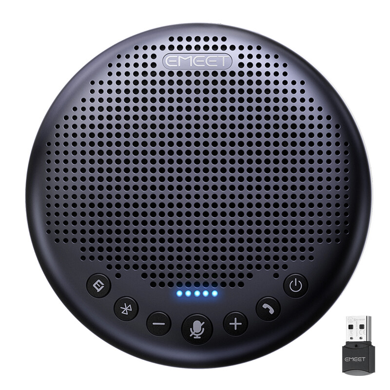 8-Mic Bluetooth Conference Speaker, 360° Voice Pickup, AI Noise Reduction, Dual Conne