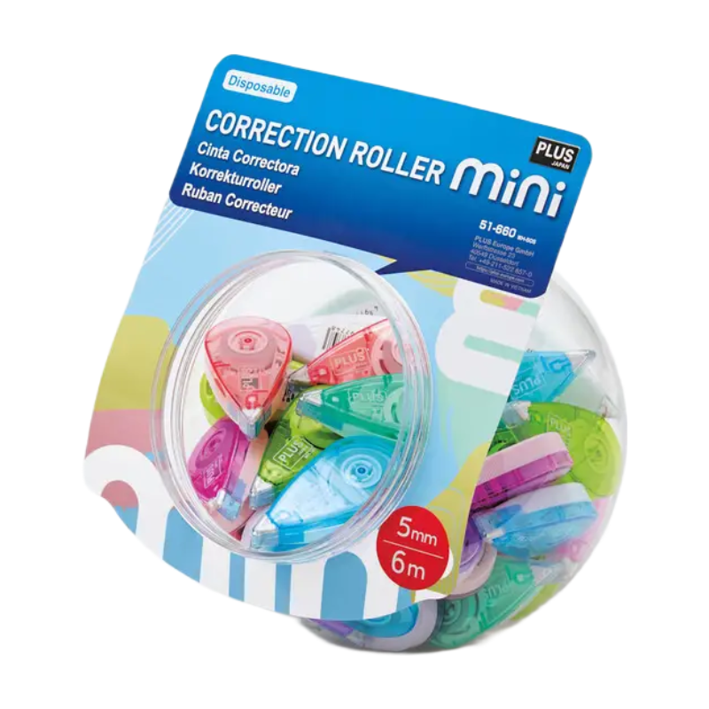 Plus Correction Tape Pastel Mini 50pc CANDY Jar