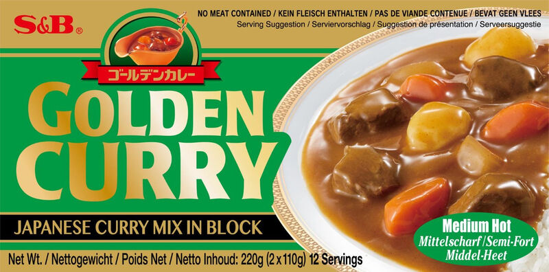 Golden Curry Sauce Mix Medium Hot No Meat Contained 220g