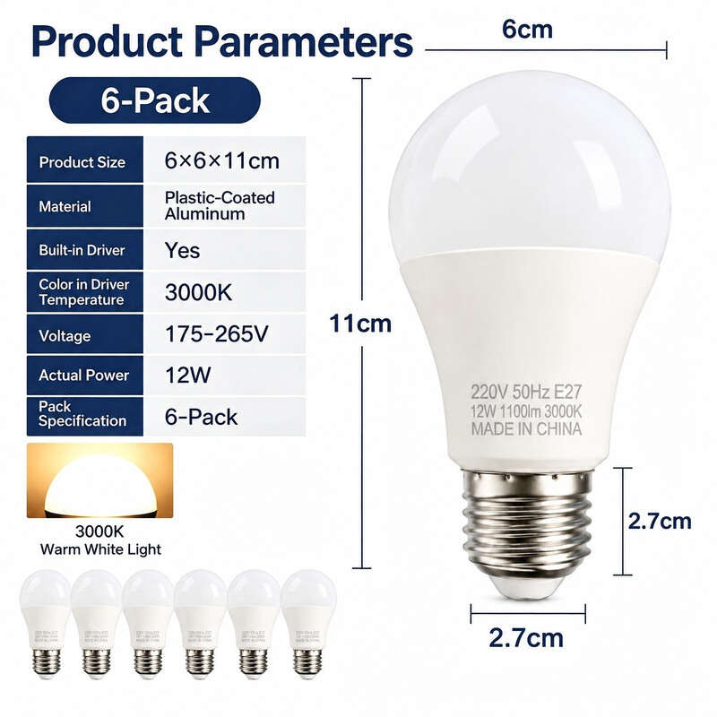Arlgsite Basics niet-dimbare LED-lampen 12 W, E27 6-pack