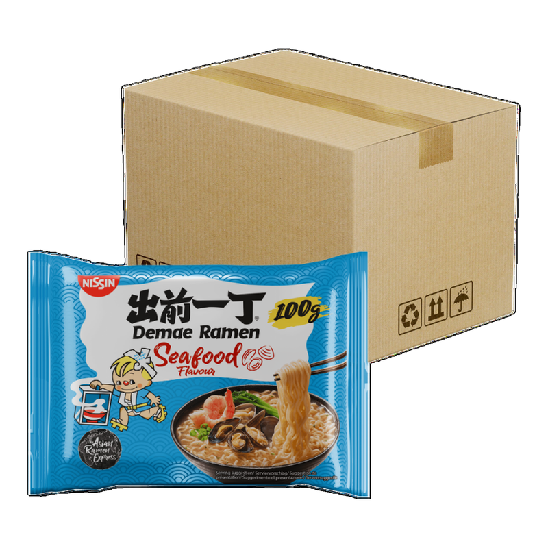 Nissin Instant Demae Ramen Noodle Seafood, 30X100g