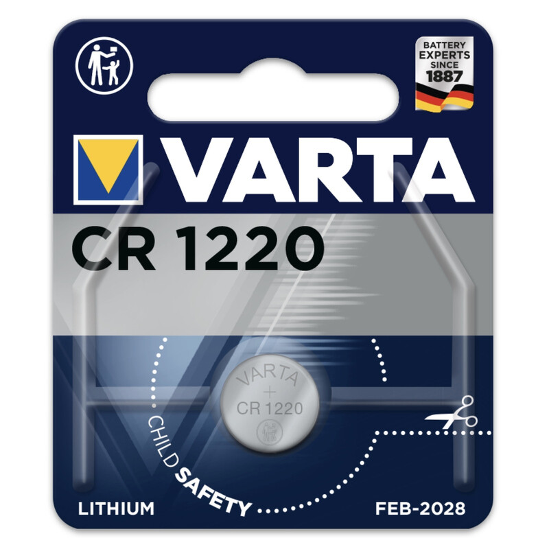 VARTA CR1220 Lithium-Knopfzellenbatterie - 3V - 1er-Pack - Für Geräte mit niedrigem Stromverbrauch