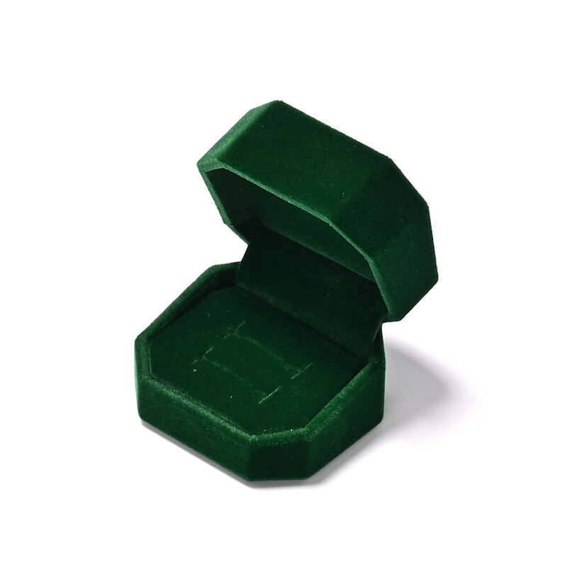 Oirlv fluwelen ringdoos, edelsteengroene sieradendoosset, hoogwaardige doos voor oorbellen, armband en ketting, sieradenorganizer voor huwelijksaanzoek en verloving