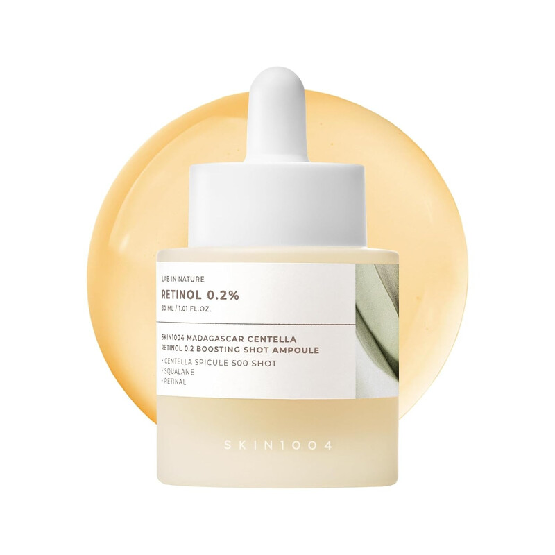 SKIN1004 Retinol 0,2% Boosting Shot Ampul, Gezichtsserum voor Huidelasticiteit, Gezichtsspicule Serum met Retinol & Retinal, Centella Ampul voor Fijne Lijntjes & Stevigheid, Koreaanse Huidverzorging, 1,01 fl. oz / 30 ml