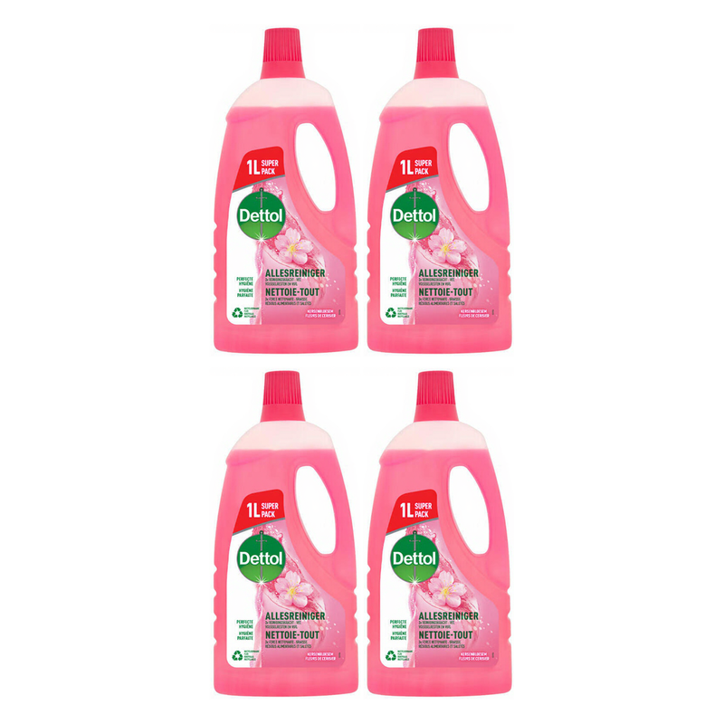 Dettol Power & Fresh Nettoyant multi-usages Fleur de cerisier 4 x 1 L