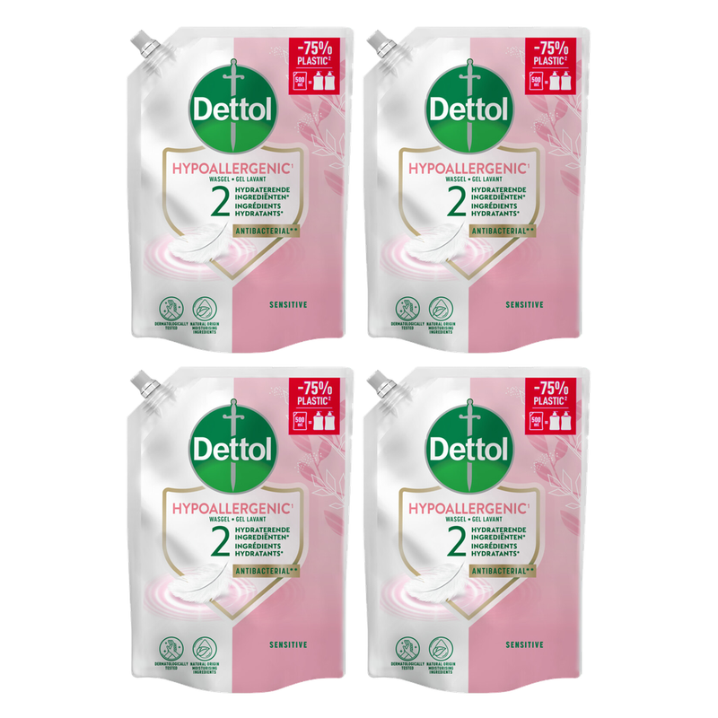 Dettol Sensitive Recharge 500 ml x 4 (Lot de 4)