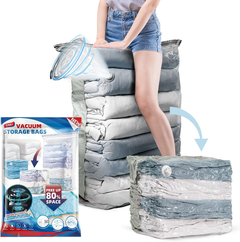 6 Pack Vacuum Storage Bags, Jumbo Cube (31x40x15 Inch), Extra Large Vacuum Seal Bags