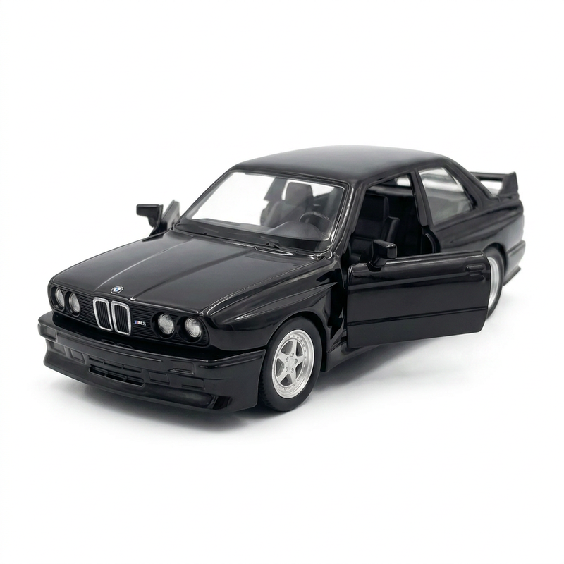 1:36 Scale BMW M3 Model Car - Black Diecast with Realistic Opening Doors, Pull Back Function, Ideal Gift for Car Enthusiasts