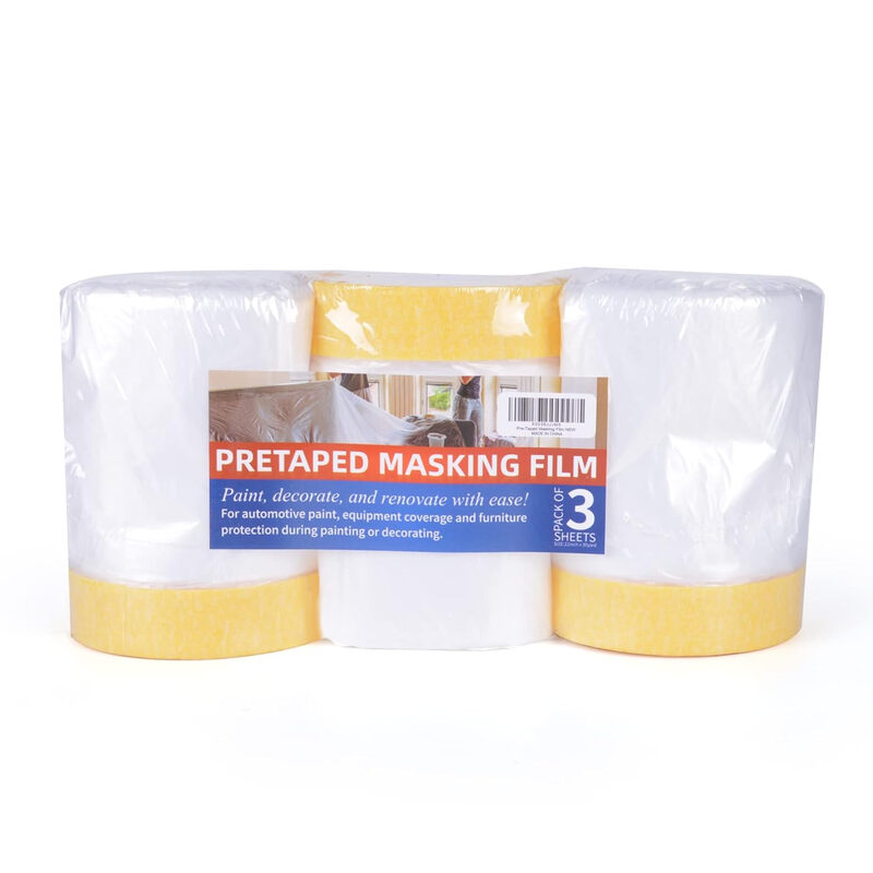Pre-Taped Masking Film, Tape and Drape, Plastic Sheeting Roll, Automotive Painters Ma