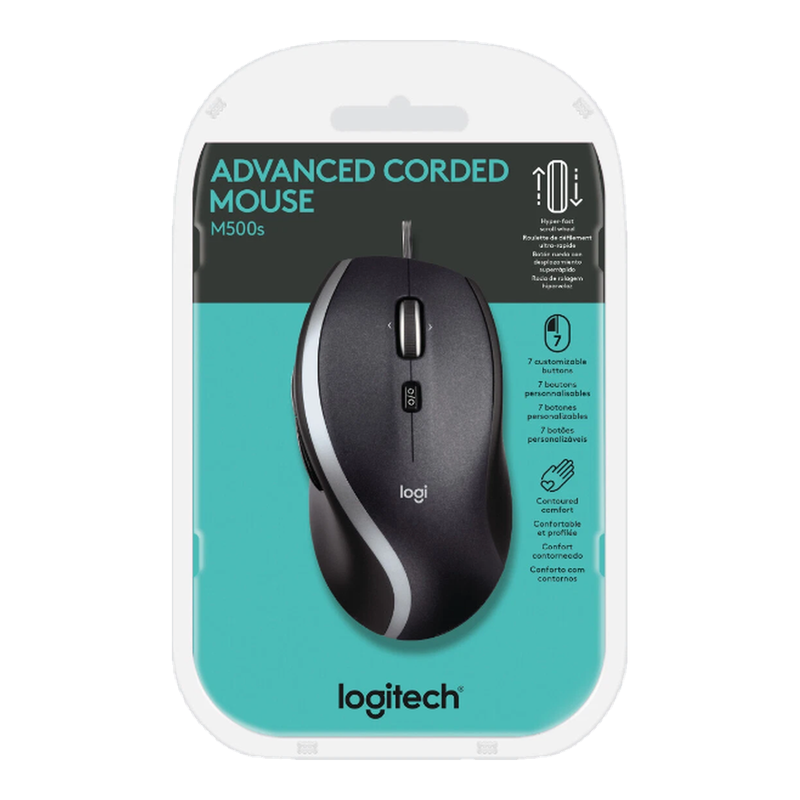 Logitech Mouse M500s Advanced Corded Black 5099206088702