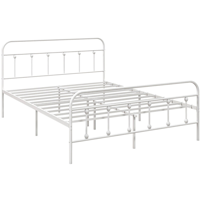 Homcom Bed Frame Metal White King