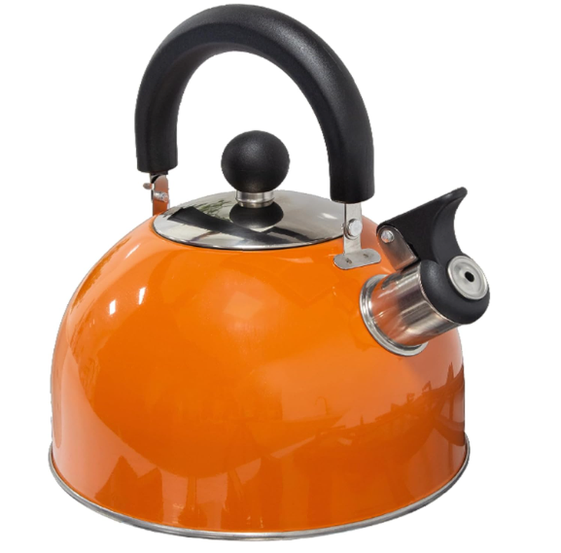 Milestone Camping Whistling Kettle Stainless Steel Orange 2L