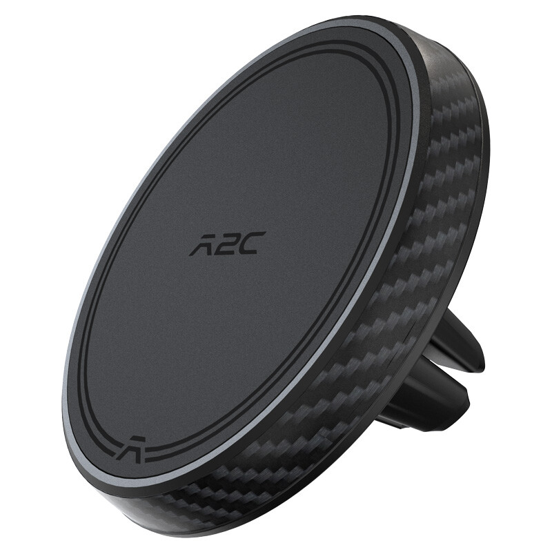 A2C Kabellose magnetische Handyhalterung für Lüftungsschlitze, passend für Apple und Android, EV11, Schwarz