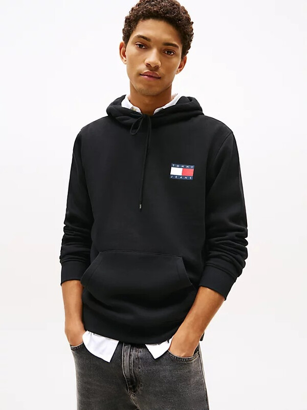 Tommy Hilfiger TJM REG ESSENTIAL FLAG HOOD EXT heren zwart XXXL