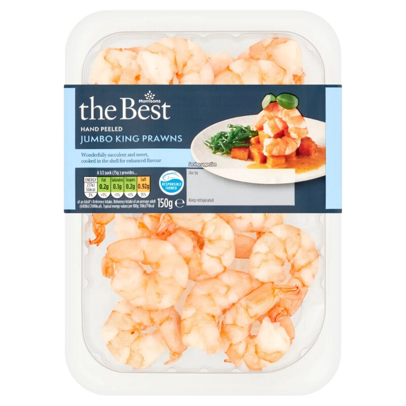 The Best Raw Jumbo King Prawns 225 g