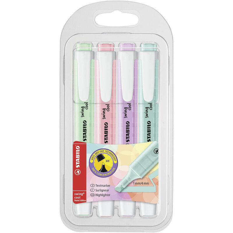 swing cool Pastel - Highlighter - Pack of 4 - Assorted Colours