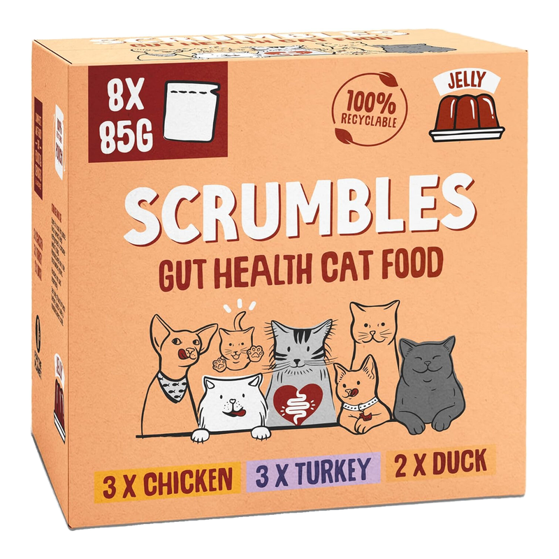 Scrumbles Wet Cat Food Jelly Selection Pouches 8X85g
