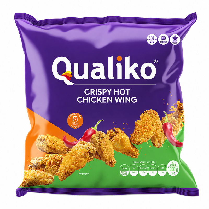 Qualiko Diepvries Kip Krokante Pittige Vleugels 1 kg
