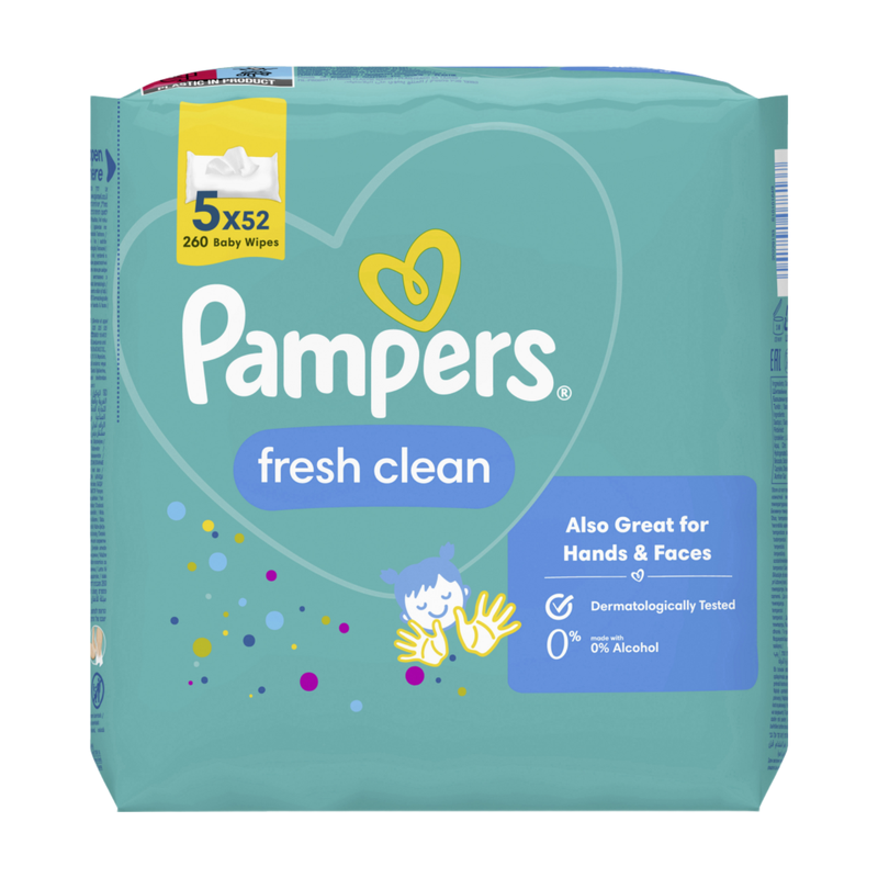 Pampers Fresh Clean Baby Feuchttücher 5 x 52 Stück