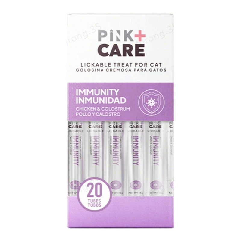 Pink Pink/Grain +Care Functional Cat Treats – Chicken & Colostrum， 20 Sticks × 15G – Zero Additives， -Free & Soy-Free – Immune & Digestive Support – Trusted Canadian Pet Brand