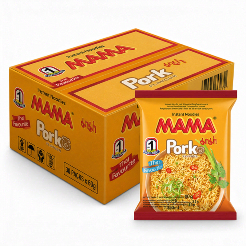 MAMA Instant Noedels Varkenssmaak 30*60 g (Doos)