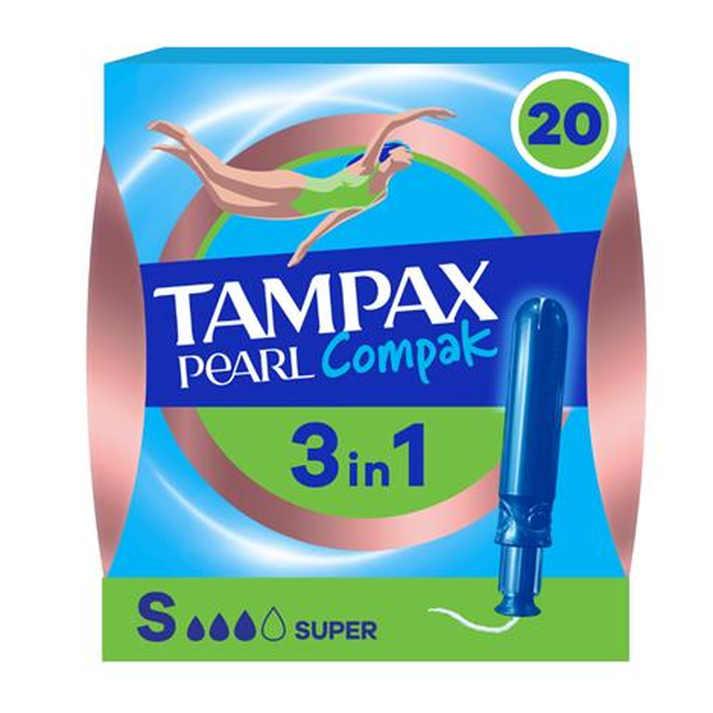 Tampax Compak Pearl Tampons Super 20 Pack