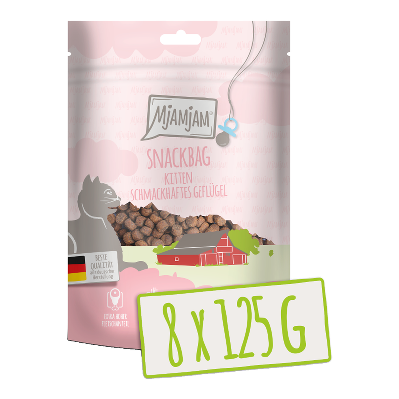 MjAMjAM - Snackzak - Kitten - Smakelijk gevogelte 125 g*8