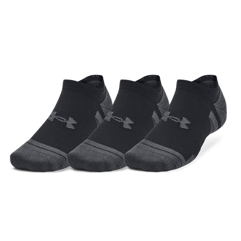 Under Armour Black/Gray Performance Tech 3-Pack No Show Socks - /Jet