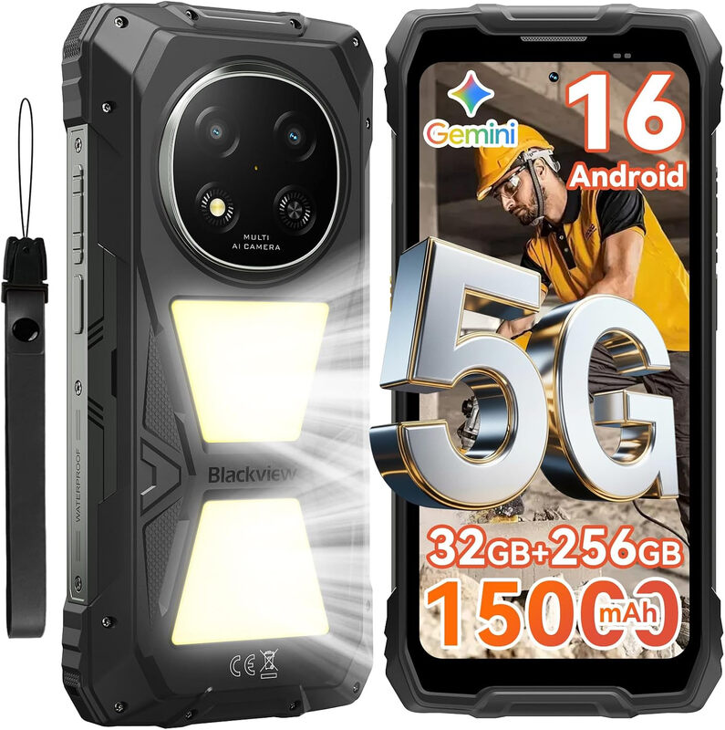 Joom Blackview Rock 2 Pro Robustes Mobiltelefon, 8 Gb Ram, 256 Gb Rom, 5G, Android 16, 15000 Mah Smartphone - Image 3