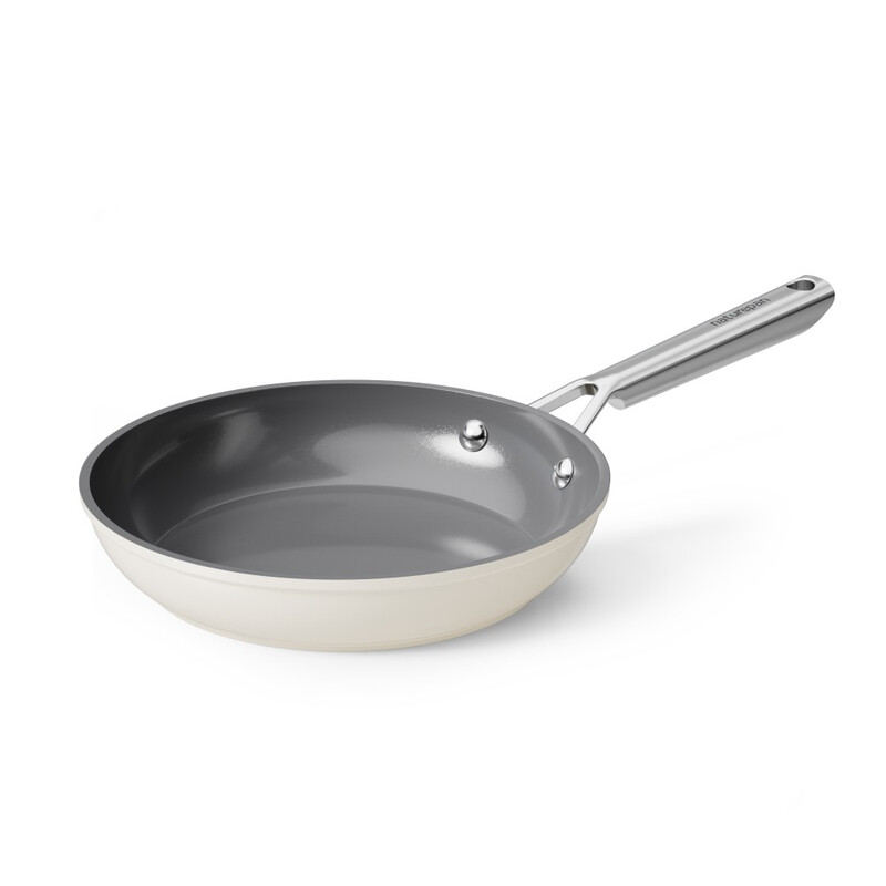naturepan Keramik-Kochgeschirr Diamant Titane 20 cm - Antihaftbeschichtung ohne PTFE/PFOA/PFAS - Kaltgriff - Induktions- & ofenfest - Spülmaschinenfest - Milchweiß