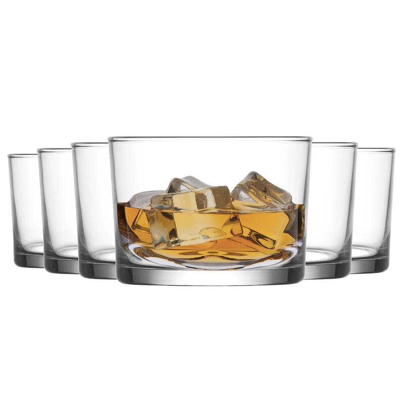 LAV Bodega Whisky Tumbler Glasses, 240ml, Set of 6