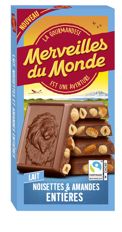 Merveilles du monde au lait noisettes & amandes entières