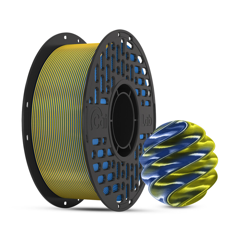 CAILAB 3D-printerfilament PLA Silk dubbelkleurig – Blauw & Goud
