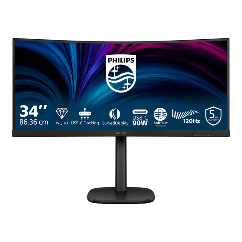 Philips 3000-serie 34B2U3600C/00 computermonitor 86,4 cm (34") 3440 x 1440 pixels Wide Quad HD LCD zwart
