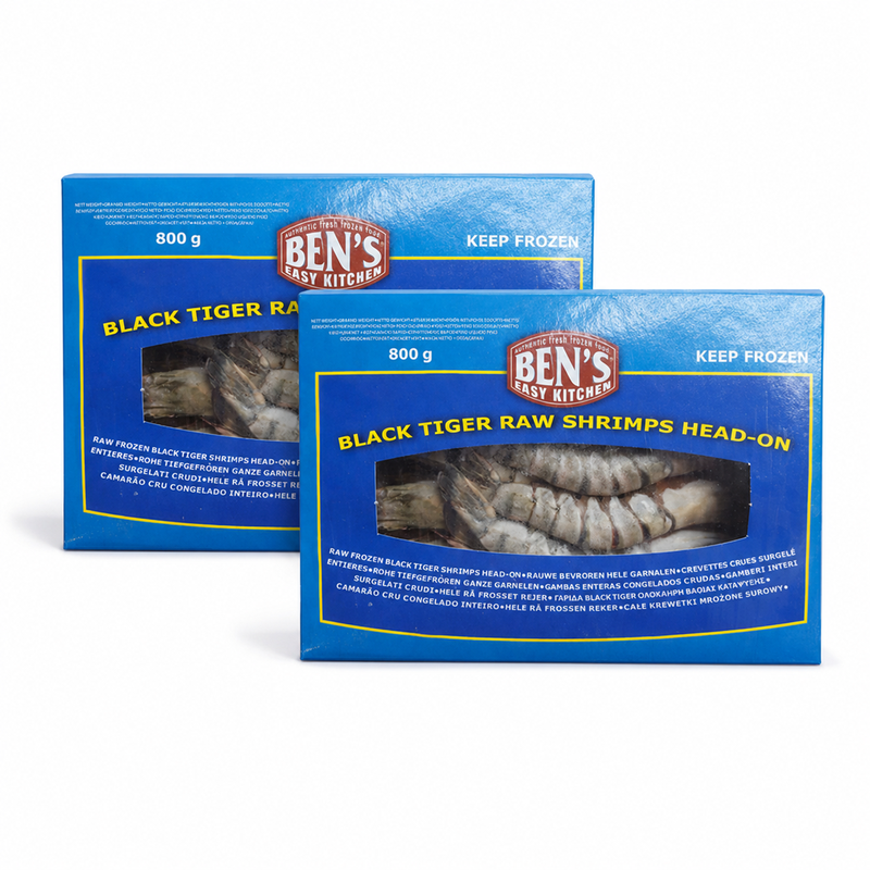 BML Black Tiger Garnalen 6/8 Met Kop En Schaal – 2 x 800 g