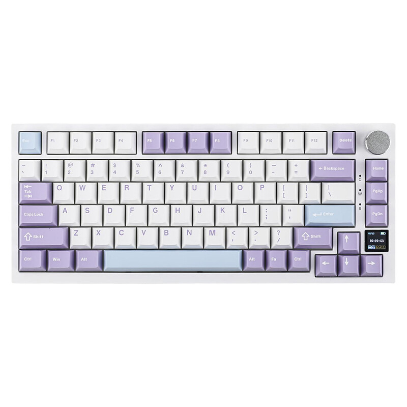 Ajazz AK820 Pro mechanisch 75%-toetsenbord, Tri-Mode, QWERTY US-indeling, Gasket Mount, bedraad/Bluetooth/2,4G, TFT-display, RGB-achtergrondverlichting, hot-swappable, geluiddempen…